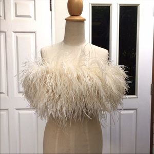 Cream Feather Crop top